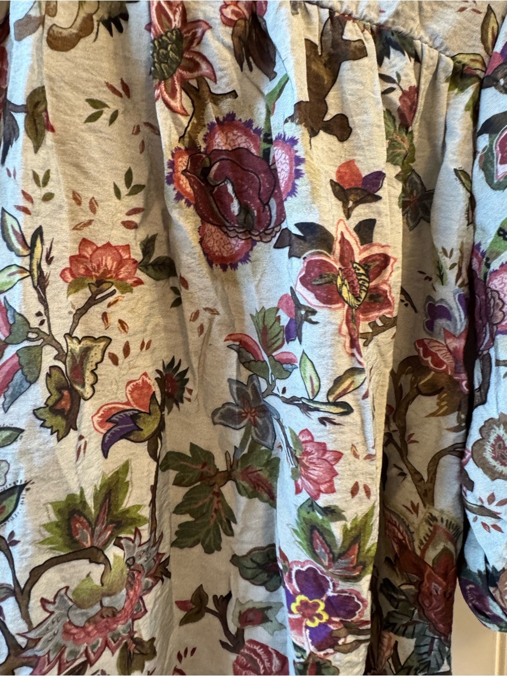 THML Fall For Me Floral Puff-Sleeve Blouse Medium - Picture 12 of 12